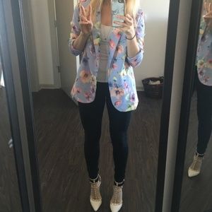 Lulus Lavender Floral Blazer